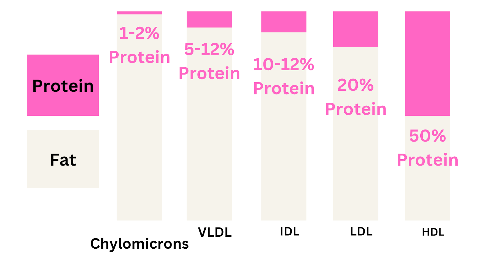 Protein, fat and cholesterol chart